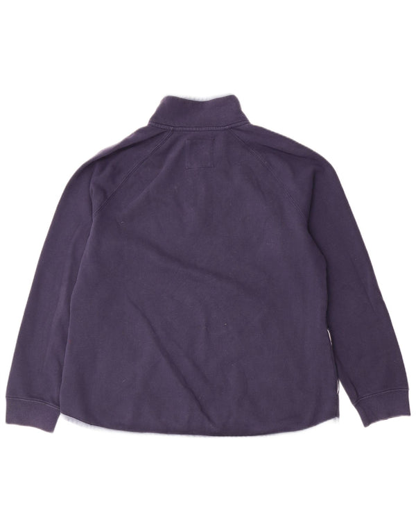 CREW CLOTHING Womens Zip Neck Sweatshirt Jumper UK 14 Large Navy Blue