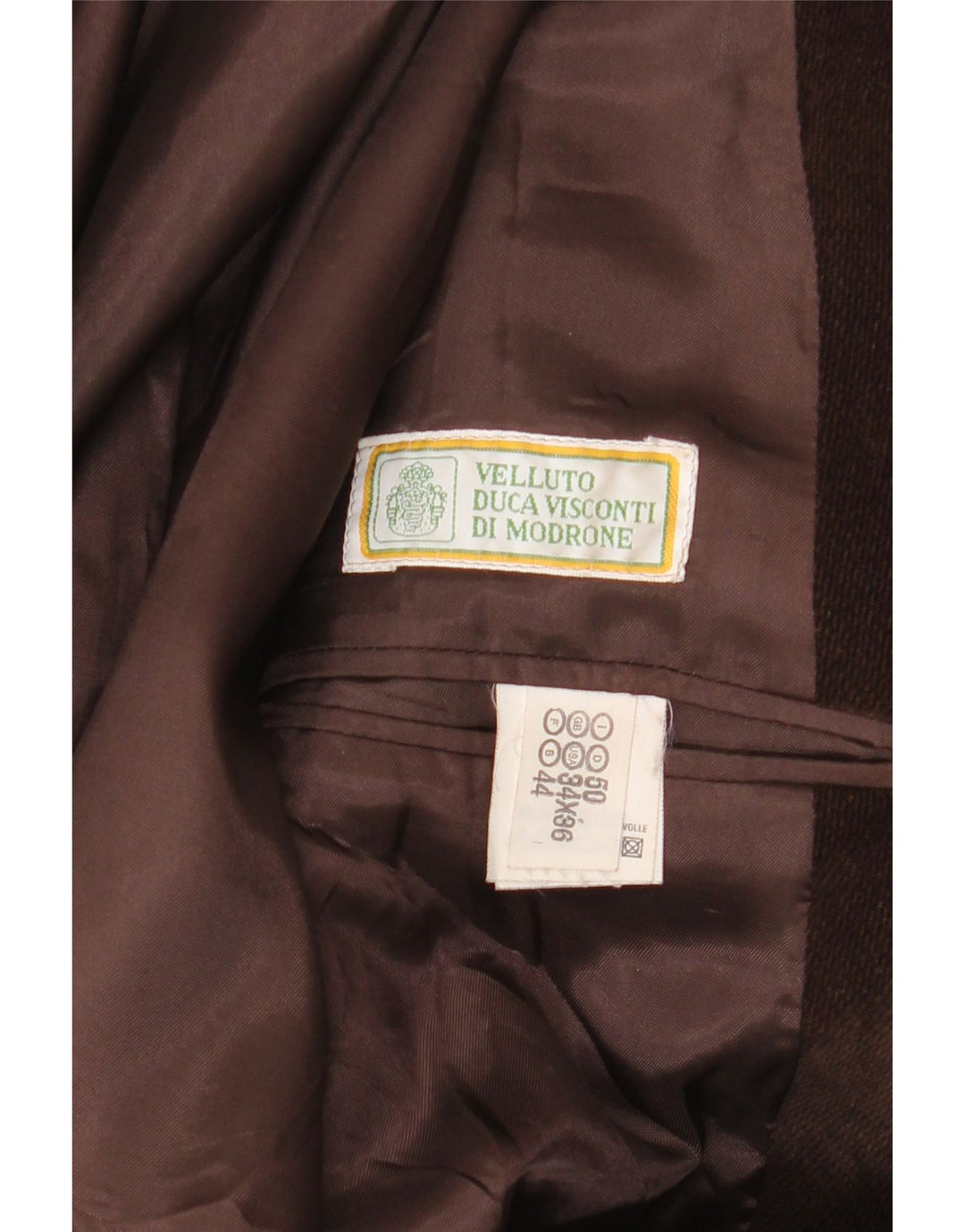 Jaqueta blazer masculina Velluto Duca Visconti com 3 botões IT 50 grande algodão marrom