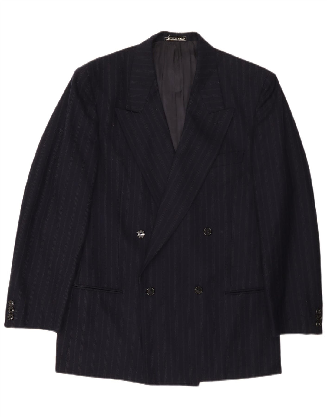 Jaqueta Blazer Masculina Giorgio Armani UK 38 Médio Azul Marinho Risca de Giz