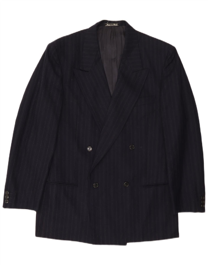 Jaqueta Blazer Masculina Giorgio Armani UK 38 Médio Azul Marinho Risca de Giz