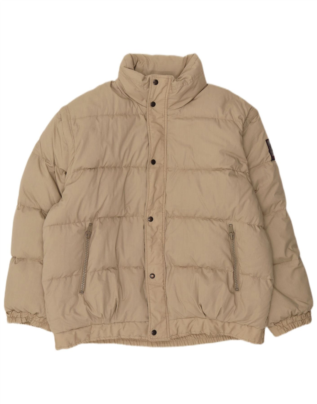 Jaqueta acolchoada com capuz masculina Brugi UK 46 3XL poliéster bege