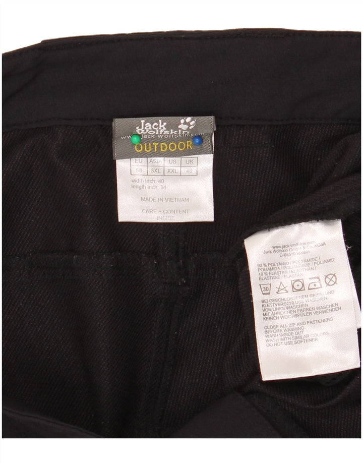 Calça cargo masculina Jack Wolfskin Reino Unido 48 2XL W40 L34 poliamida preta