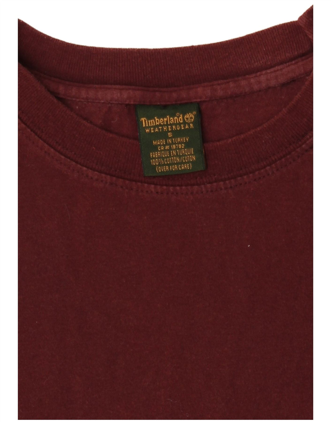 Camiseta masculina Timberland pequena algodão Borgonha