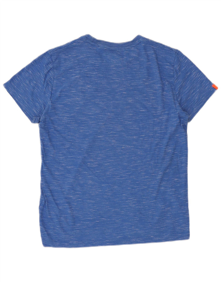 Camiseta masculina SUPERDRY grande algodão manchado azul