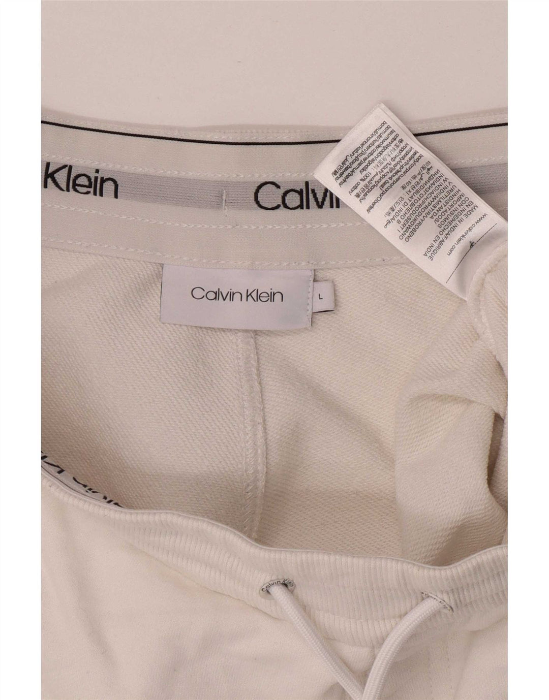 Shorts esportivo masculino Calvin Klein grande algodão branco