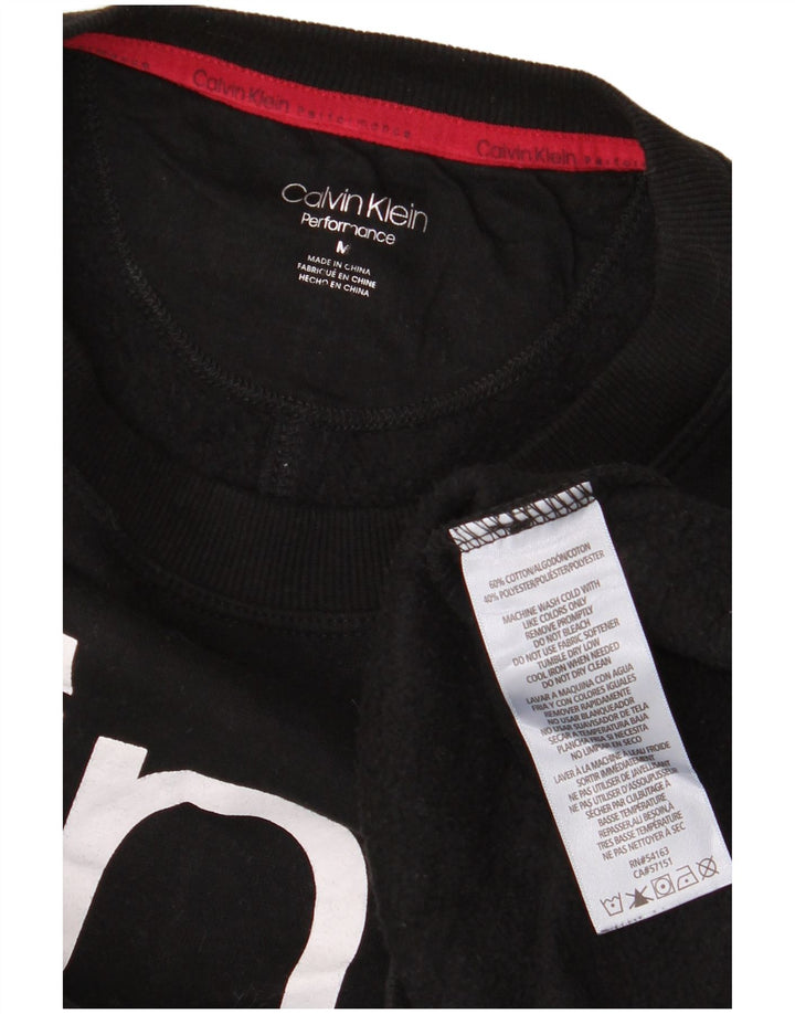Calvin Klein moletom feminino gráfico oversized jumper UK 14 médio preto
