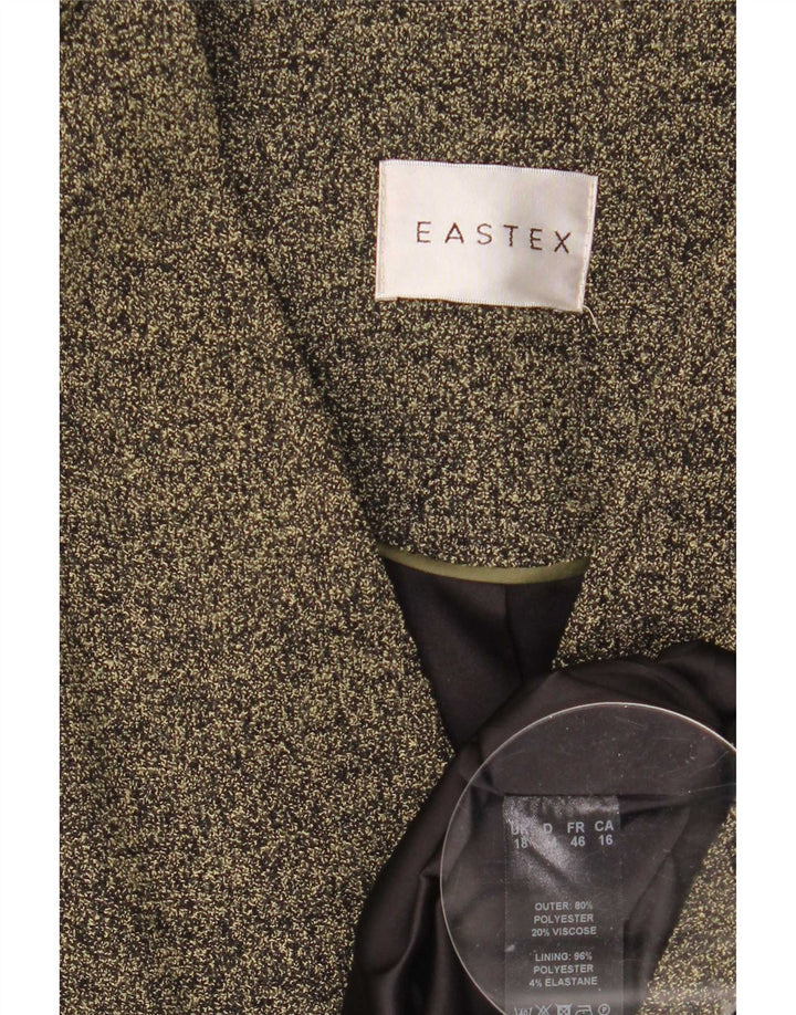 Jaqueta Blazer Feminina Eastex Reino Unido 18 XL Poliéster Salpicado Verde