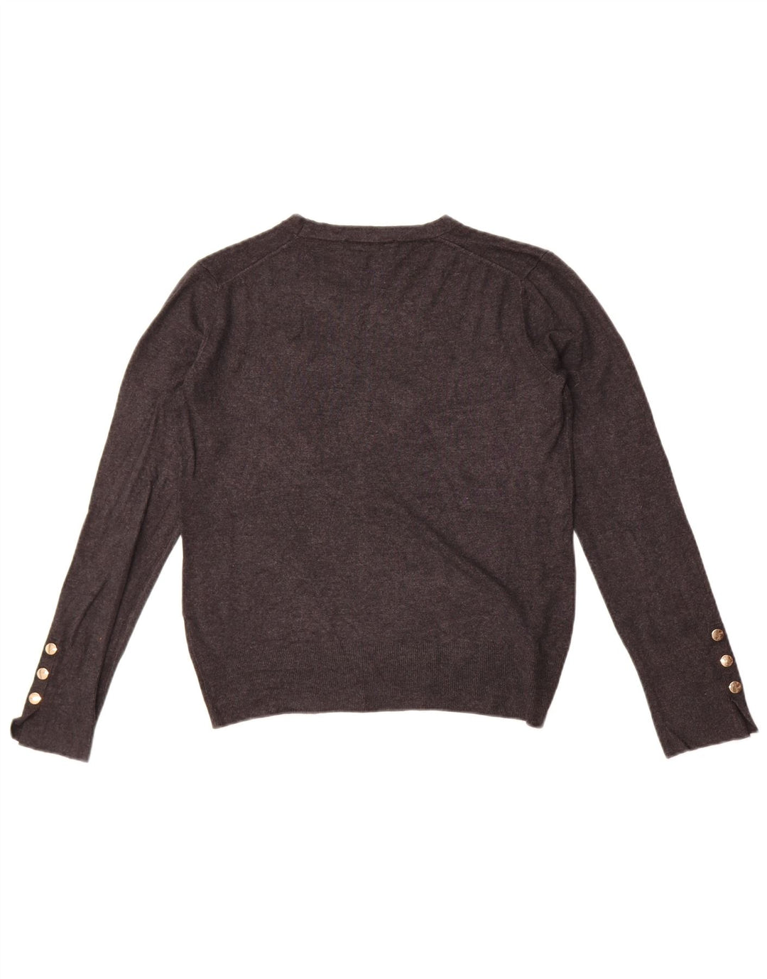 Zara Suéter feminino com gola redonda, Reino Unido 14, grande, cinza