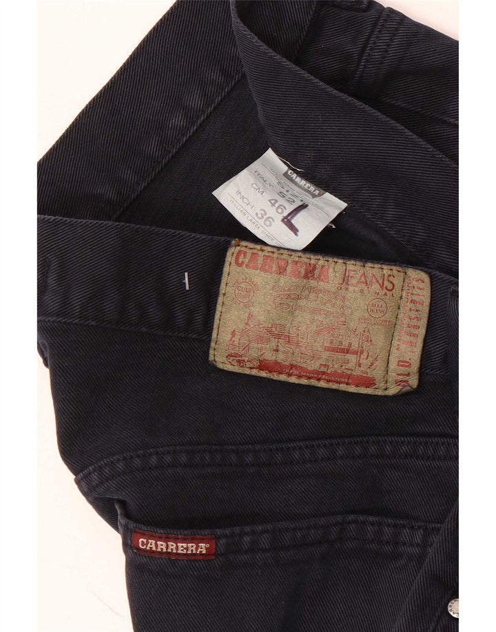Carrera Mens Straight Jeans W36 L33 Azul Marinho Algodão