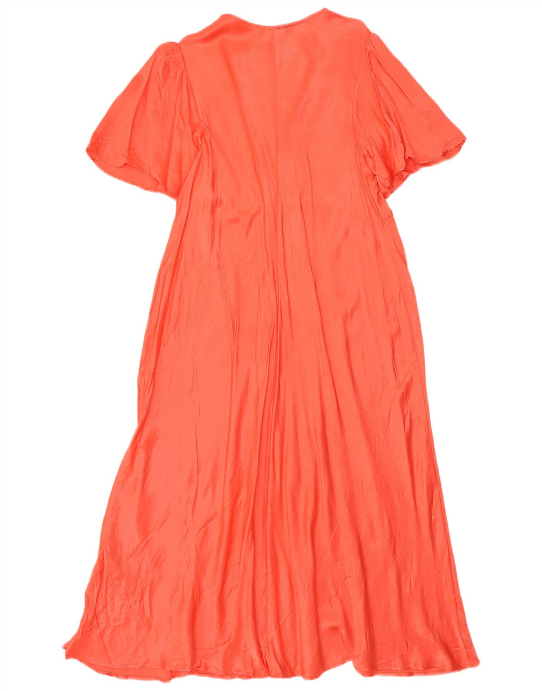 Vestido maxi regular feminino Marks & Spencer Reino Unido 22 3XL viscose laranja