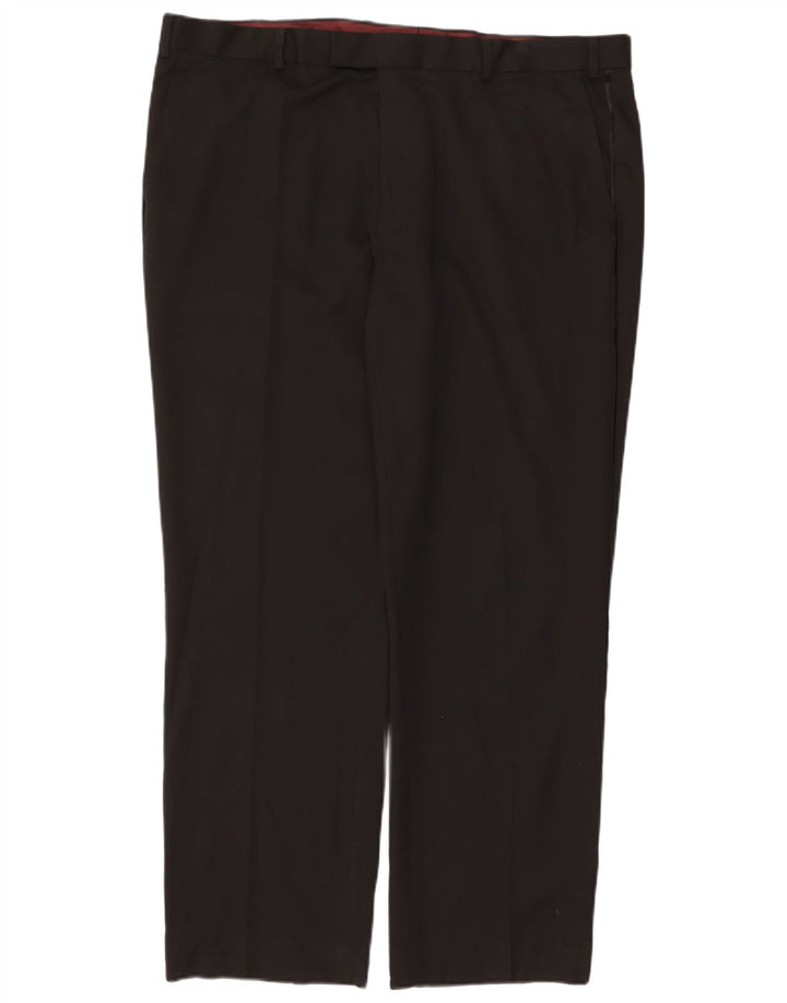 Calça feminina reta regular Marks & Spencer W42 L31 preta