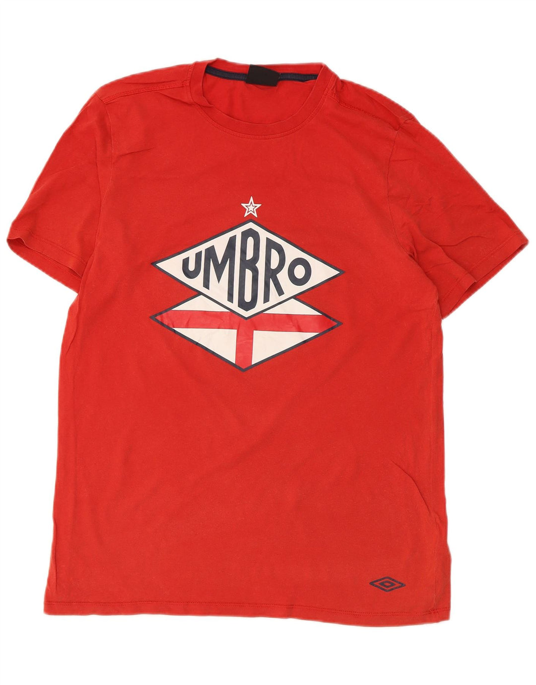 Camiseta masculina gráfica Umbro Top médio algodão vermelho