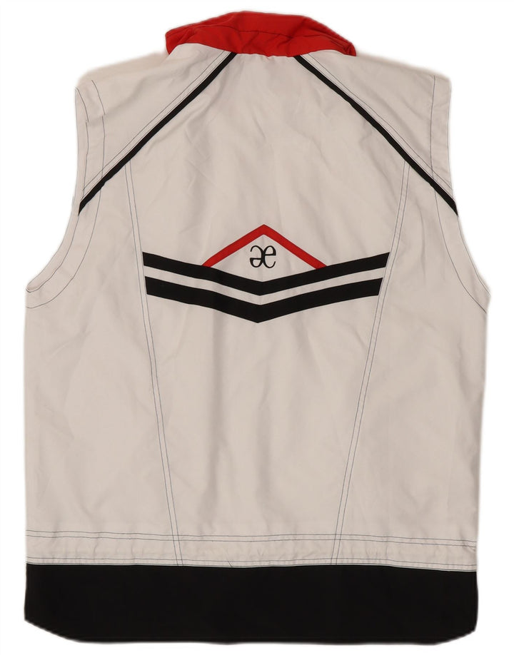 Elegance Womens Crop Gilet UK 16 Grande Poliéster Colourblock Branco