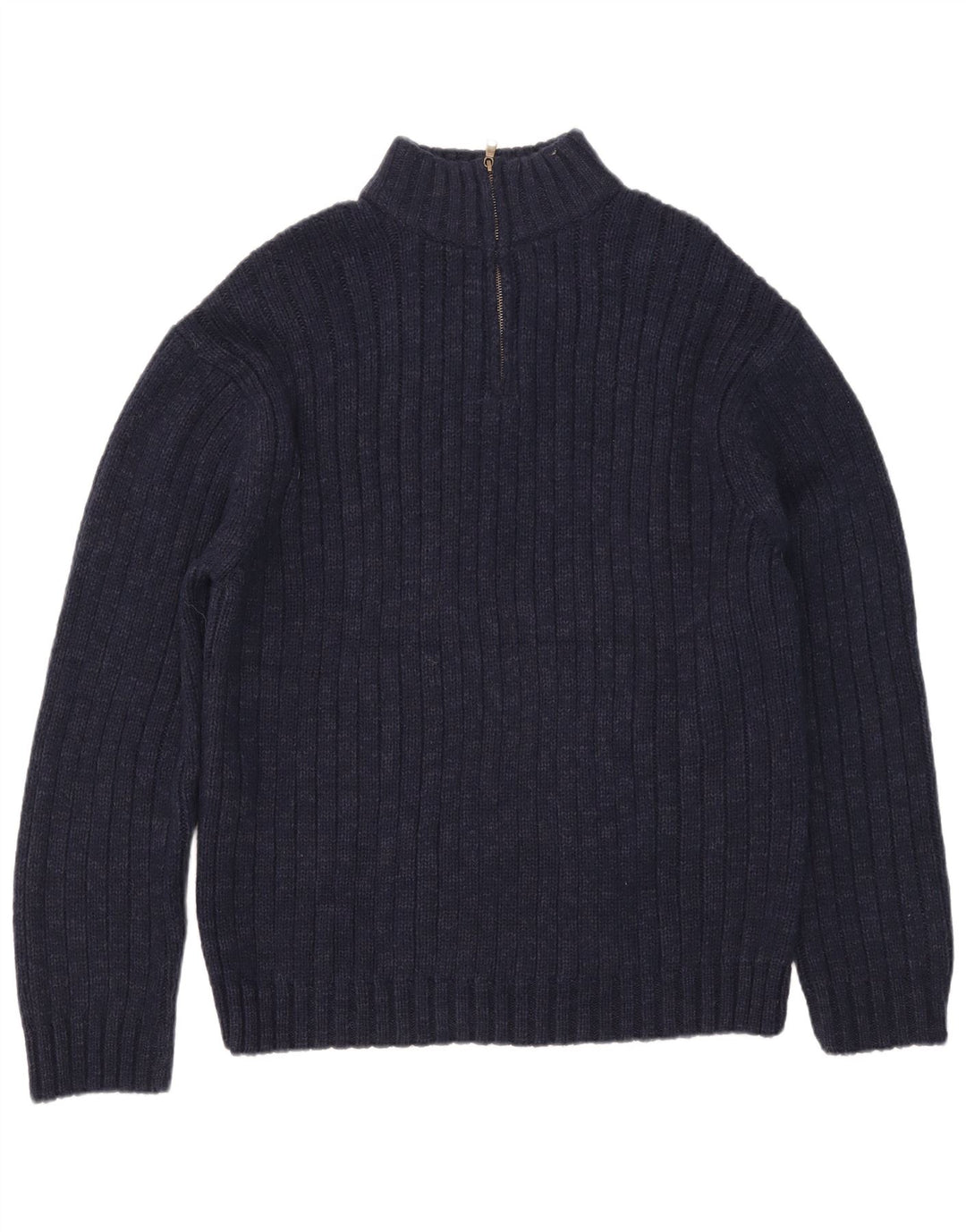 Suéter masculino Marks & Spencer com zíper e gola 2XL azul marinho acrílico