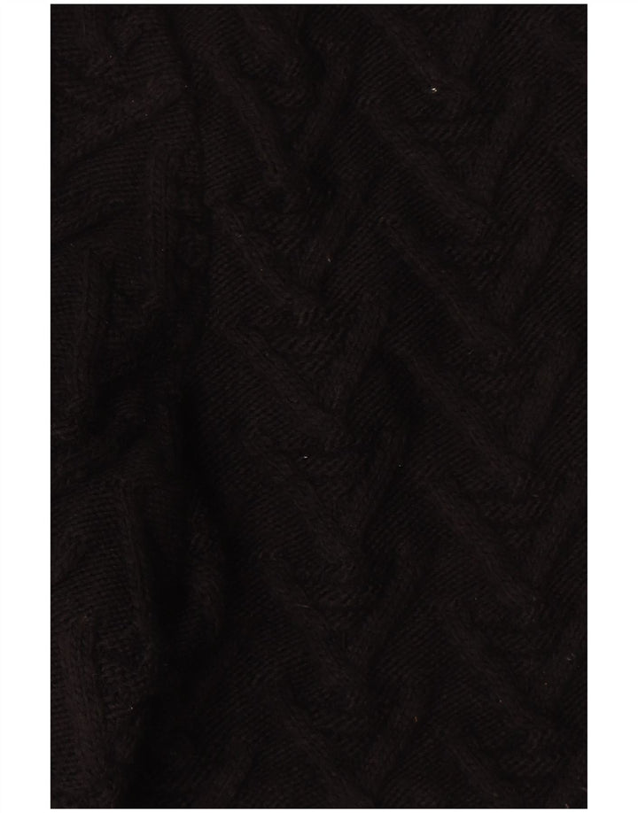 Zara Suéter masculino com gola redonda, grande acrílico preto