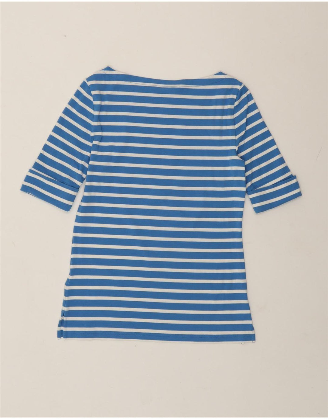 Camiseta feminina Ralph Lauren Top UK 12 algodão azul médio
