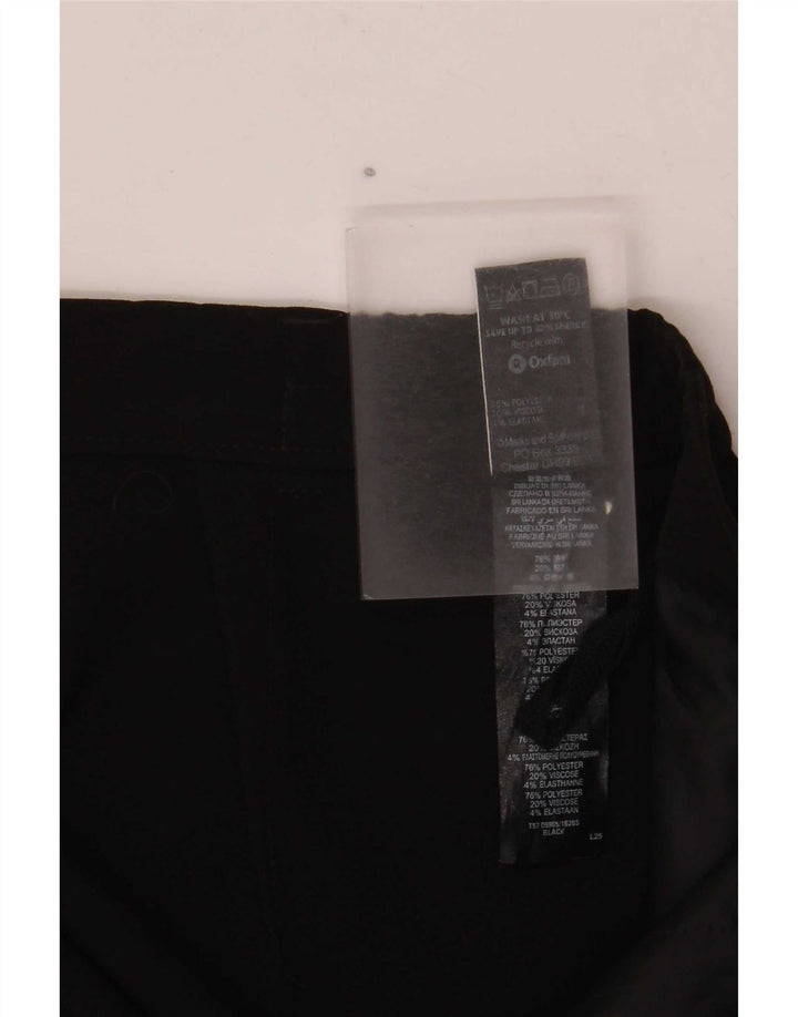 Calça feminina Marks & Spencer Straight Suit Reino Unido 14 Médio W34 L30 Preta