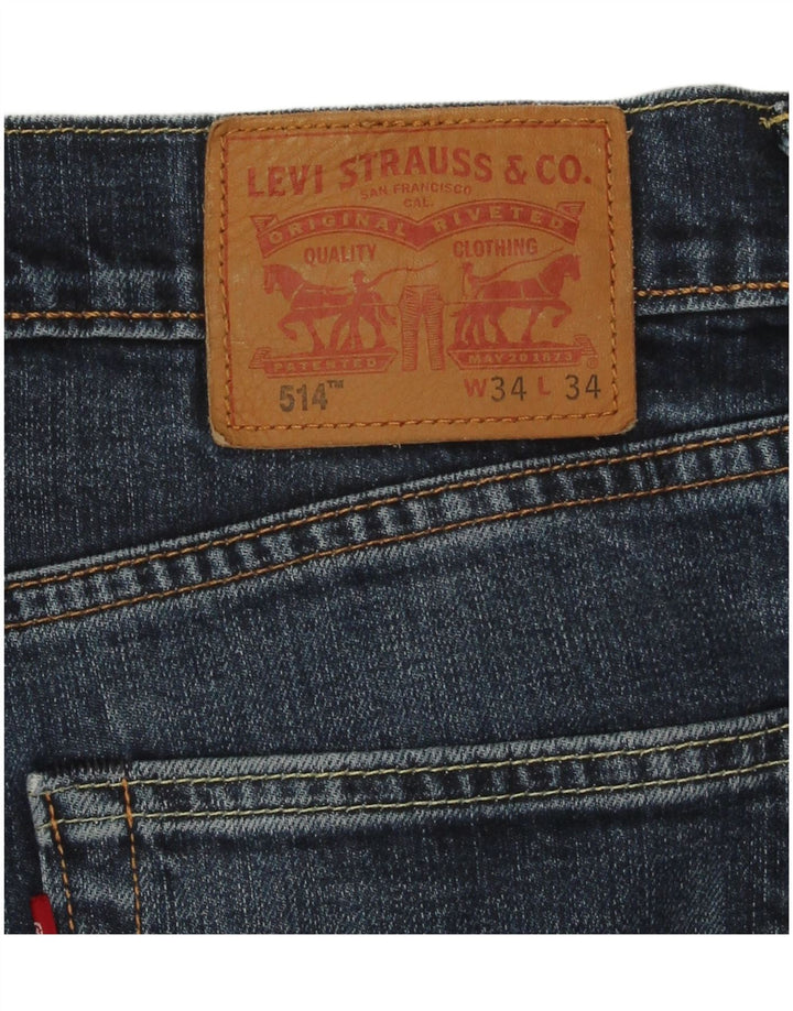 Levi's Masculino 514 Straight Jeans W34 L34 Azul Algodão
