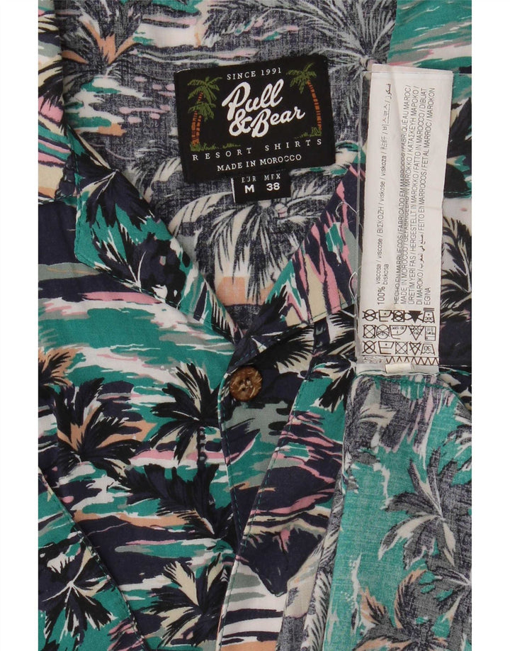 Camisa masculina havaiana de manga curta Pull & Bear viscose média multicolorida