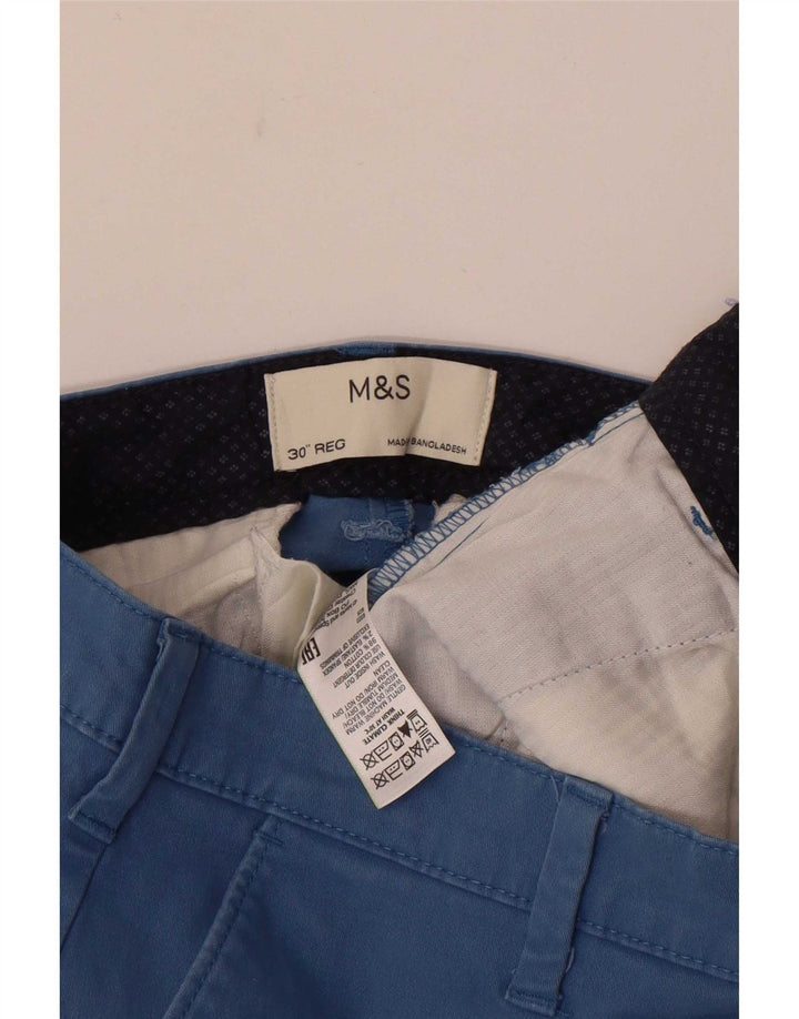 Shorts chino masculino Marks & Spencer W30 algodão azul médio