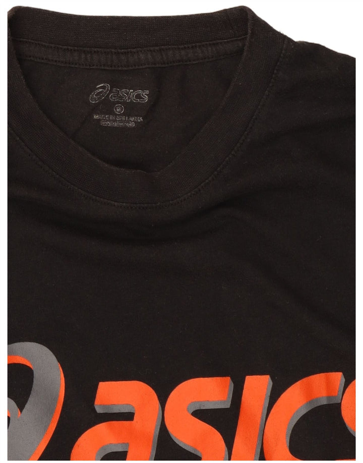 Camiseta ASICS Meninos Graphic 13-14 Anos Pequeno Algodão Preto
