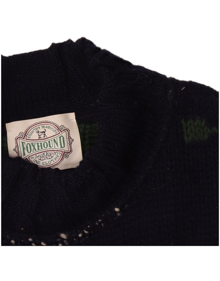 Suéter masculino Foxhound com gola tartaruga grande azul marinho floral