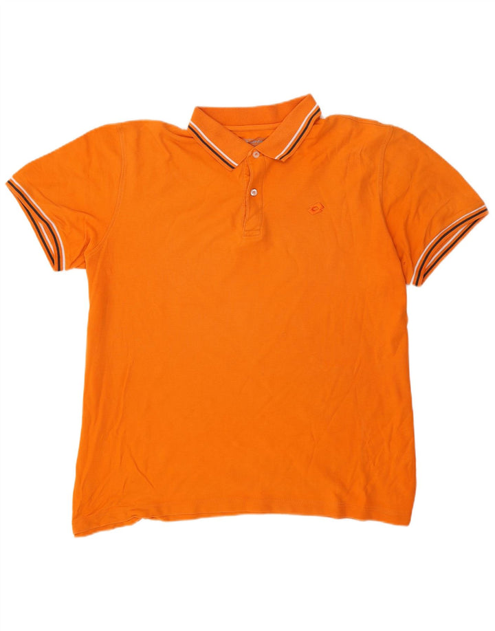 Camisa polo masculina Lotto 3XL listrada laranja