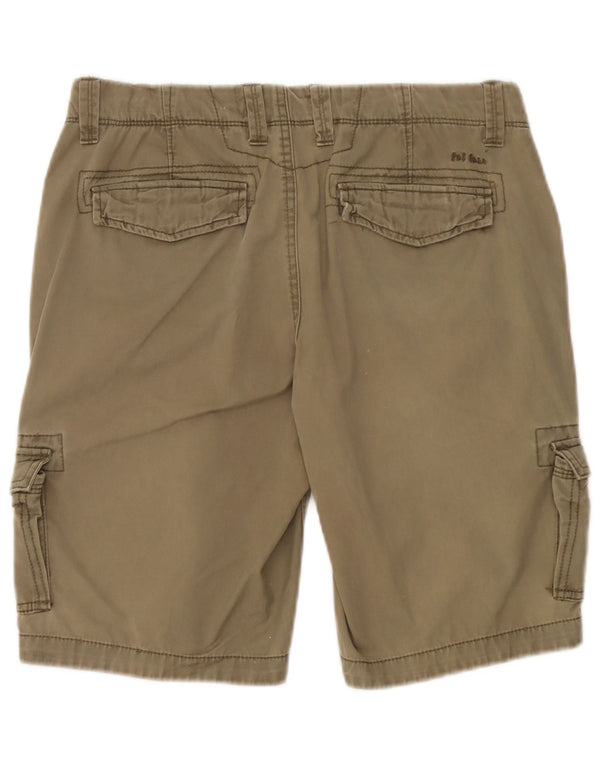 Shorts cargo feminino Fat Face UK 12 médio W32 algodão cáqui