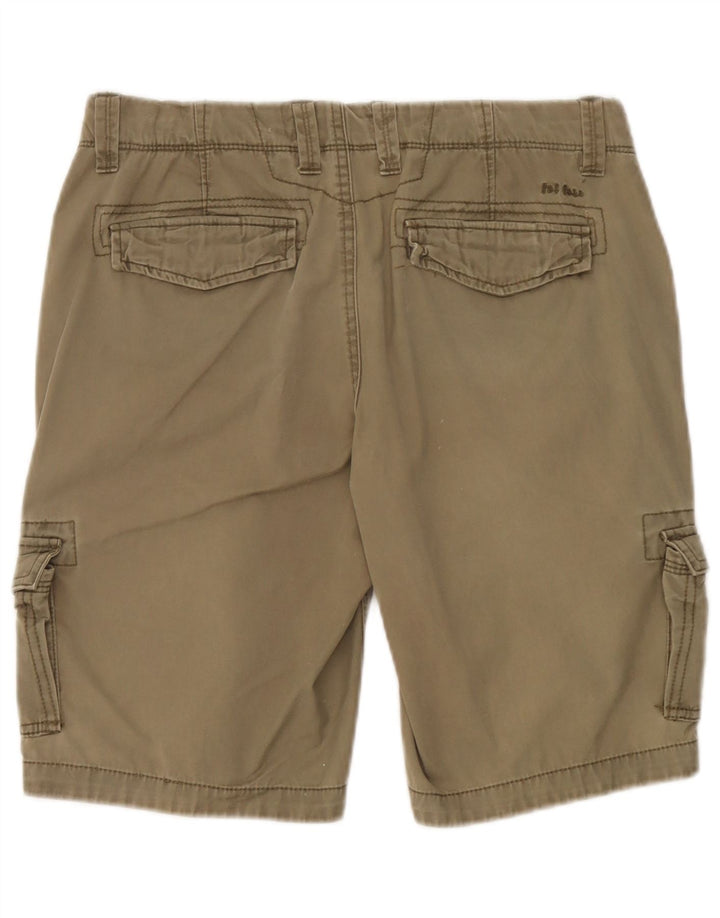 Shorts cargo feminino Fat Face UK 12 médio W32 algodão cáqui