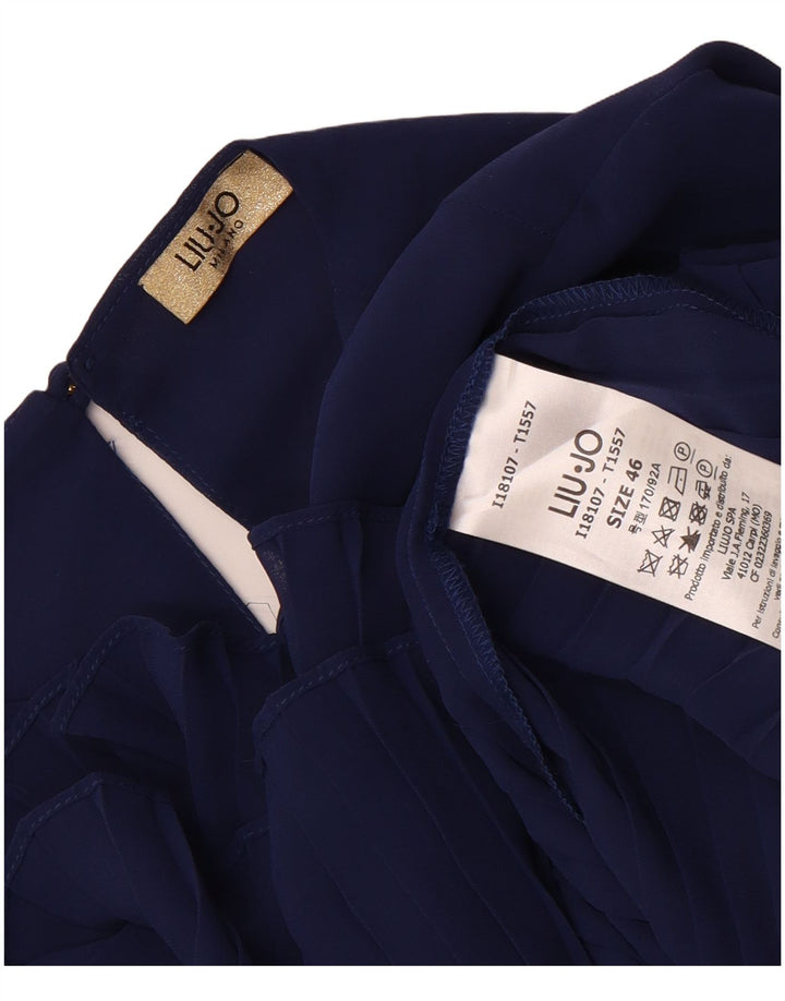 Liu Jo blusa feminina manga 3/4 top IT 46 grande azul marinho poliéster