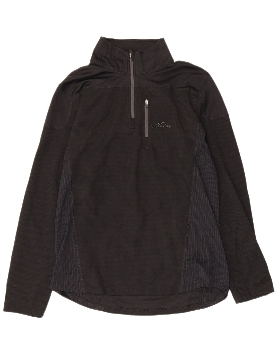 EDDIE BAUER Pulôver feminino com zíper e gola alta, pulôver, Reino Unido, 10, pequeno, preto