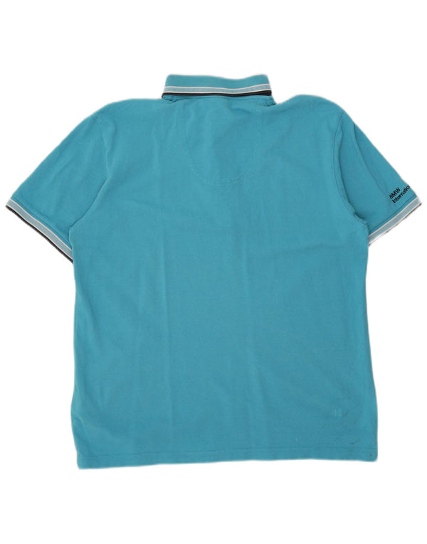 Camisa polo masculina Hugo Boss grande algodão azul