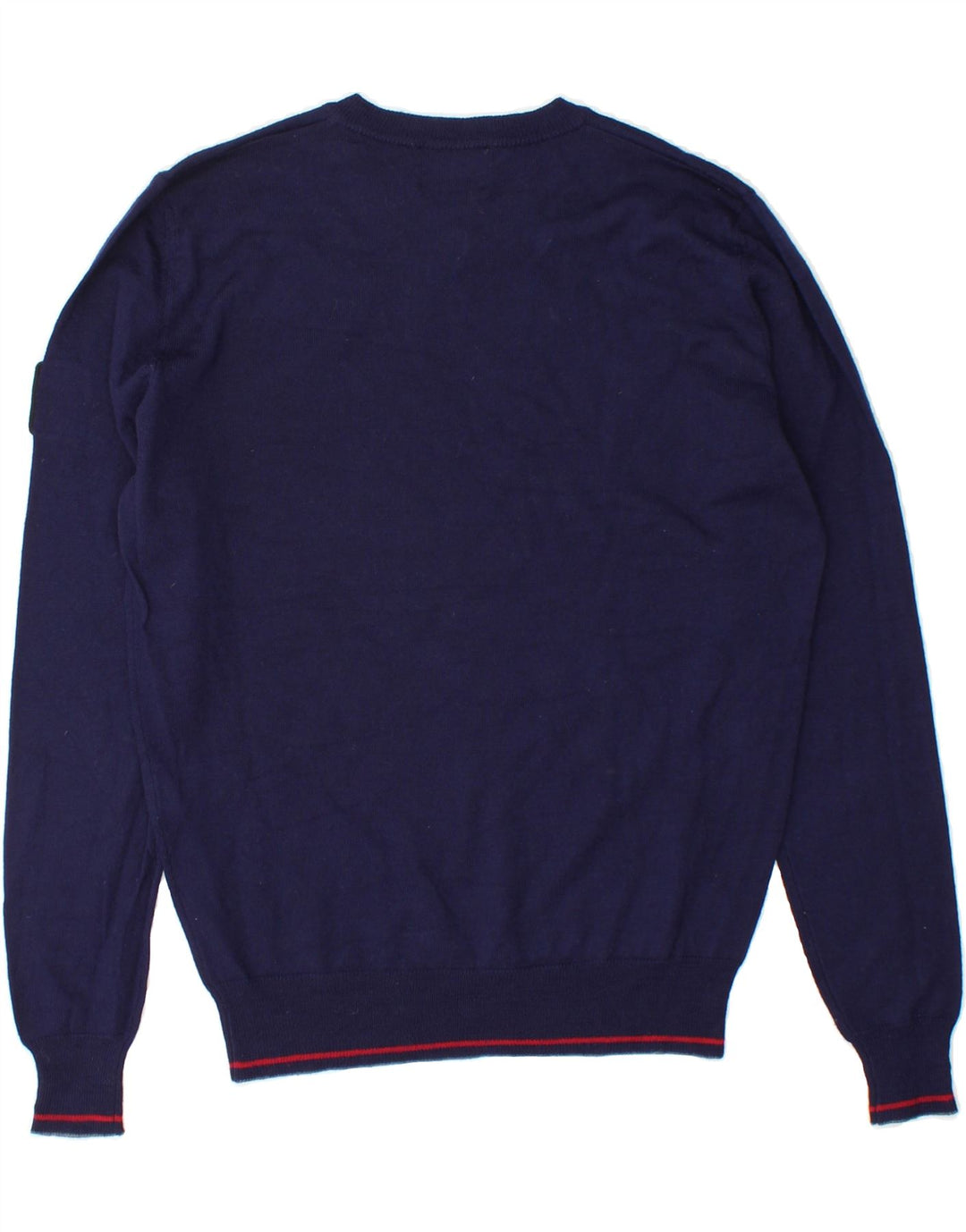 REFRIGIWEAR Mens V-Neck Jumper Sweater Small Navy Blue Wool Vintage Refrigiwear and Second-Hand Refrigiwear from Messina Hembry 