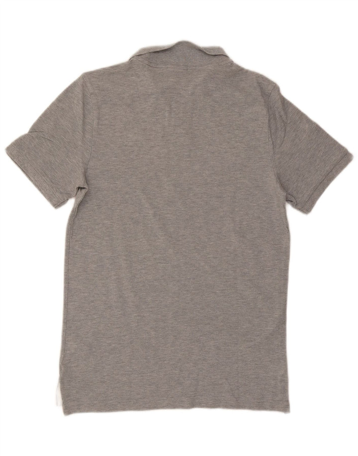 Camisa polo masculina Nike pequena cinza manchada de algodão