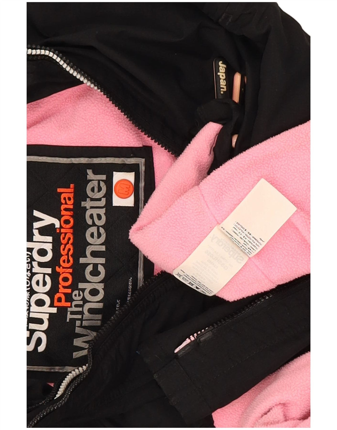 Jaqueta corta-vento feminina Superdry The Windcheater UK 12 médio preto