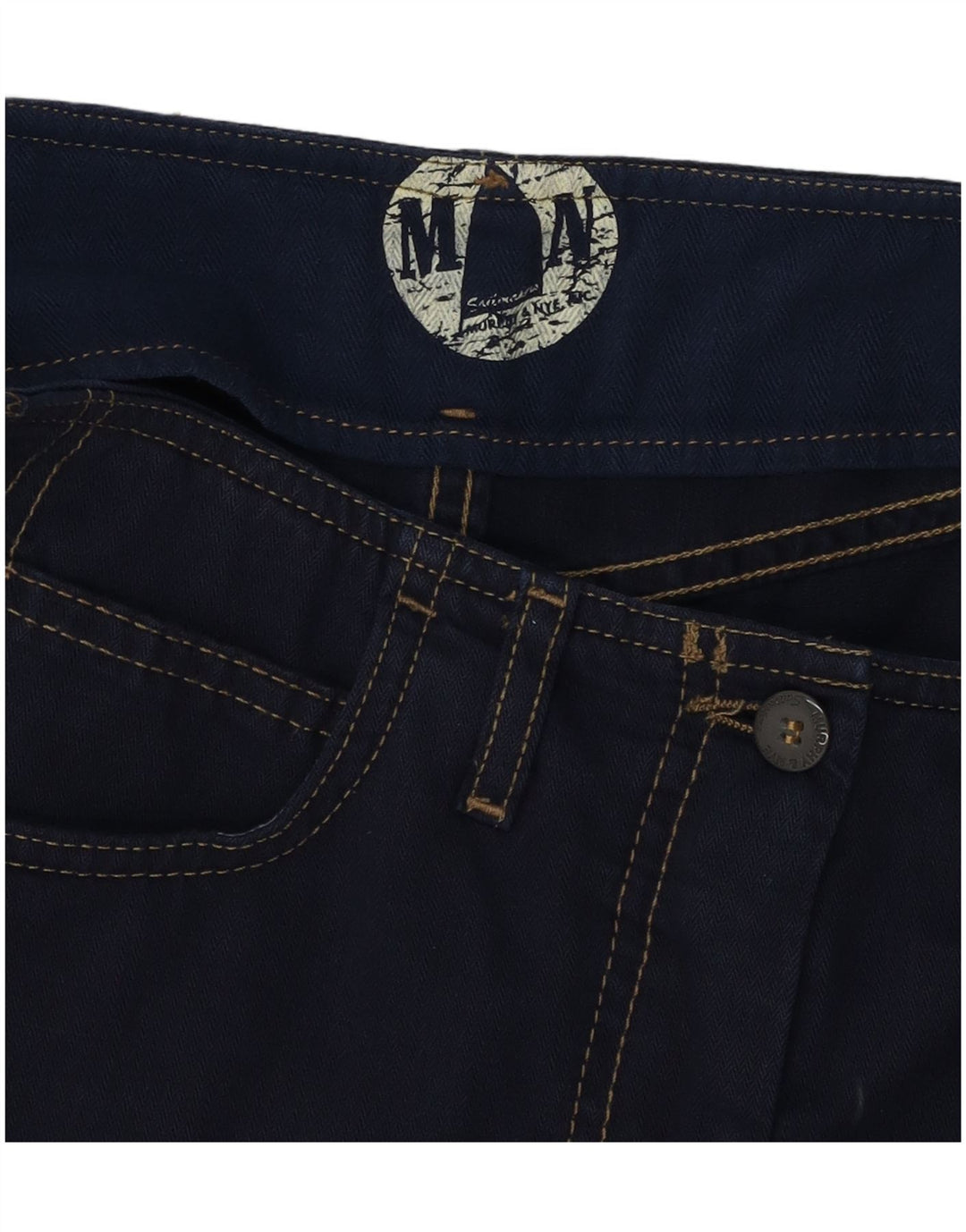 Murphy & Nye Mini saia jeans feminina W30 algodão azul marinho médio
