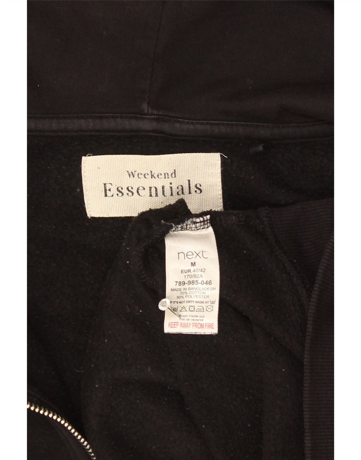 Suéter feminino Essentials com capuz e zíper Reino Unido 14 algodão preto médio