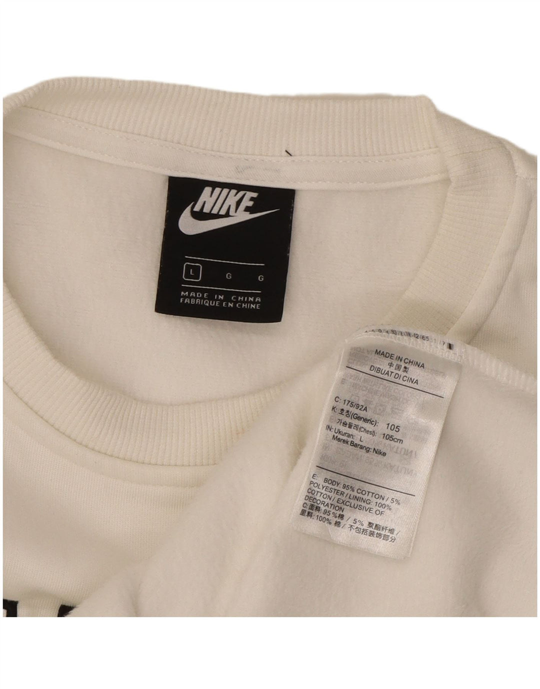 NIKE Mens Graphic Moletom Jumper Grande Algodão Branco