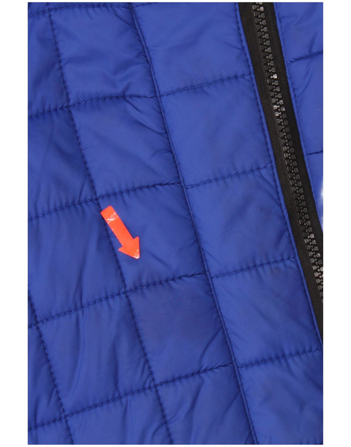 Jaqueta acolchoada com capuz feminina Superdry UK 10 nylon azul pequeno