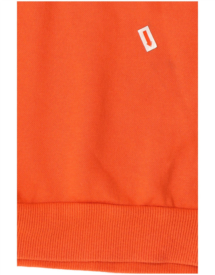 PUMA feminino oversized gráfico moletom jumper Reino Unido 10 pequeno algodão laranja