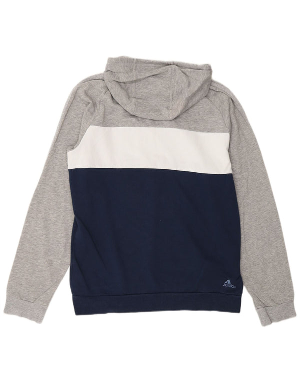 ADIDAS Mens Graphic Hoodie Jumper Grande Multicolorido Colourblock Algodão