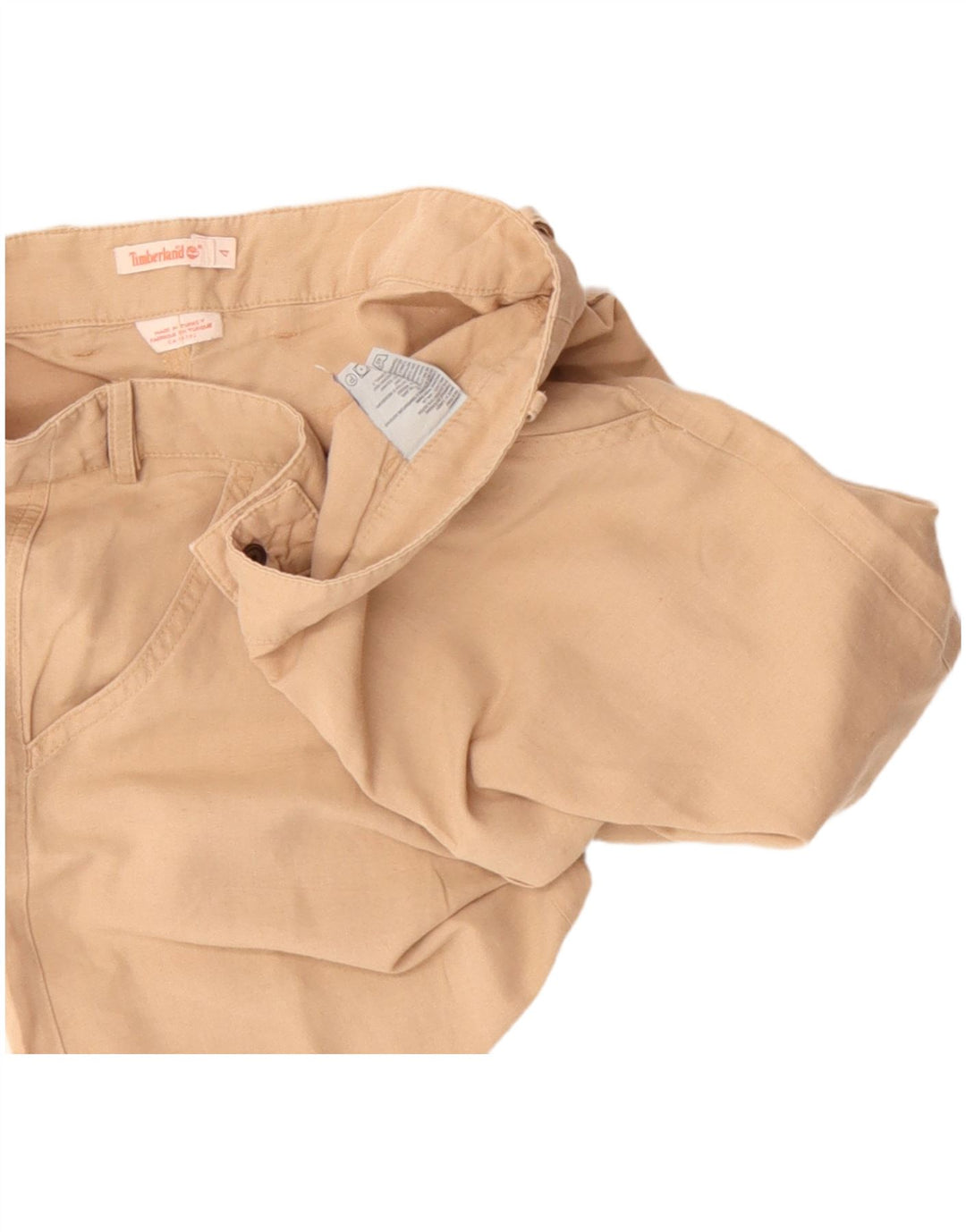 Shorts Chino feminino Timberland US 4 pequeno W27 algodão bege