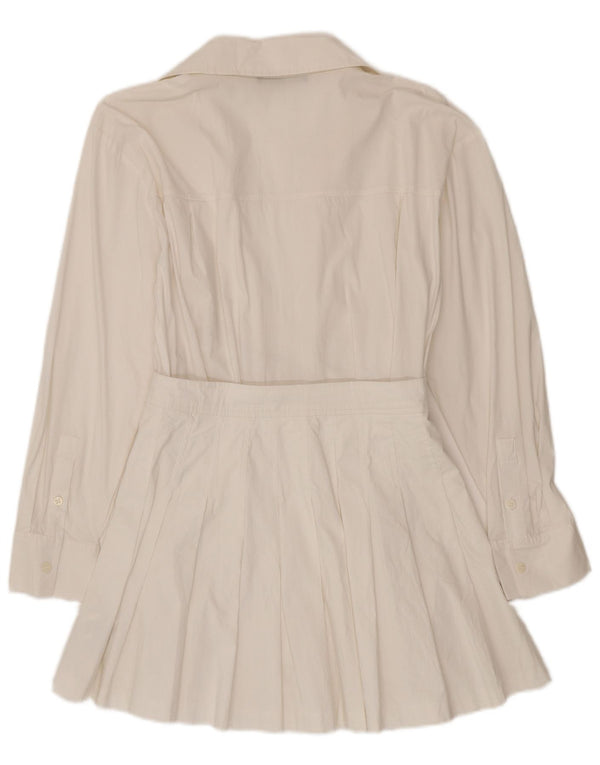 Macacão feminino Zara com manga comprida e algodão branco pequeno UK 10