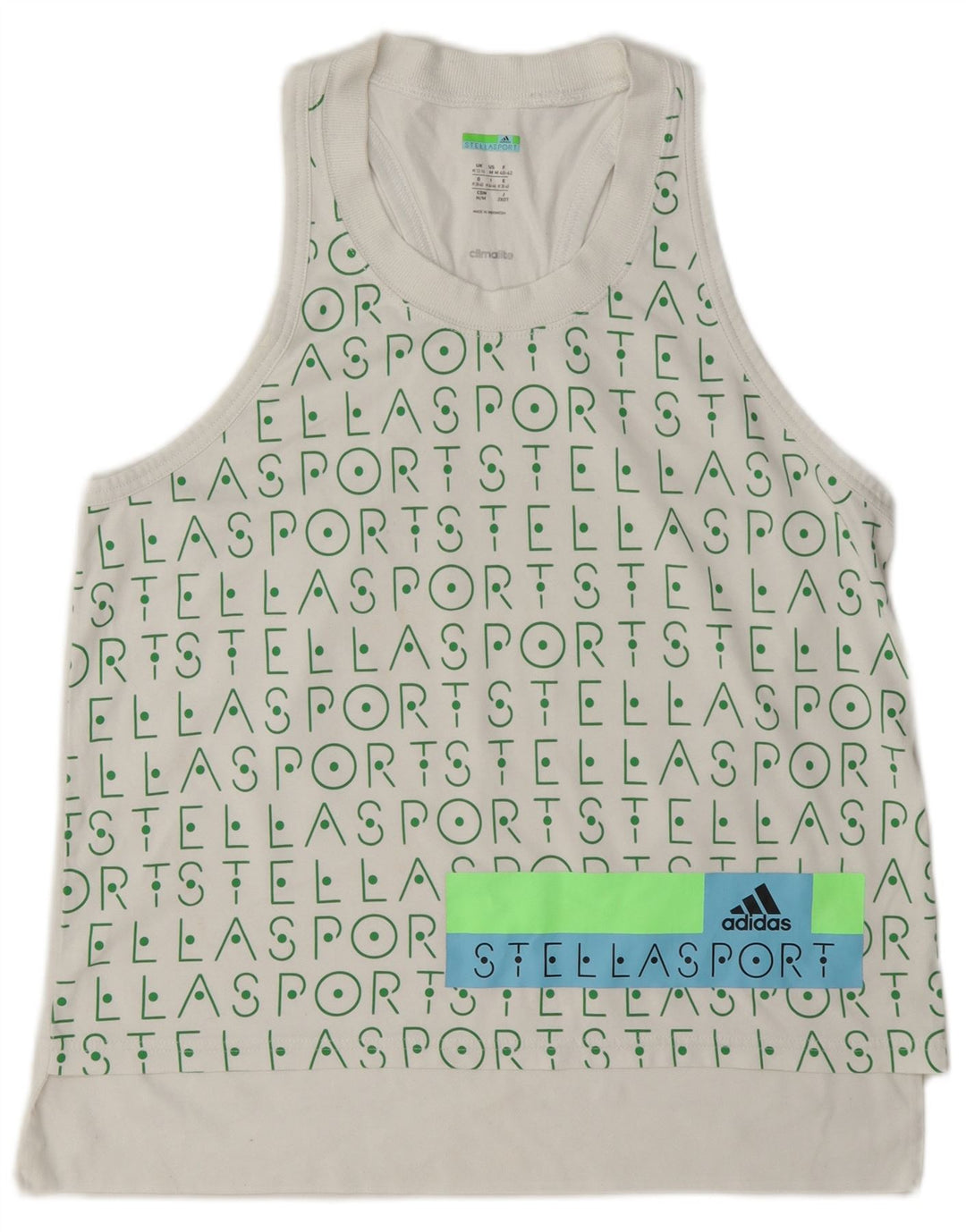 Adidas Womens Stella Graphic Vest Top Reino Unido 12/14 Médio Branco