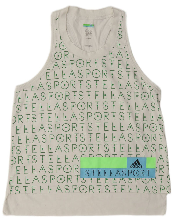 Adidas Womens Stella Graphic Vest Top Reino Unido 12/14 Médio Branco