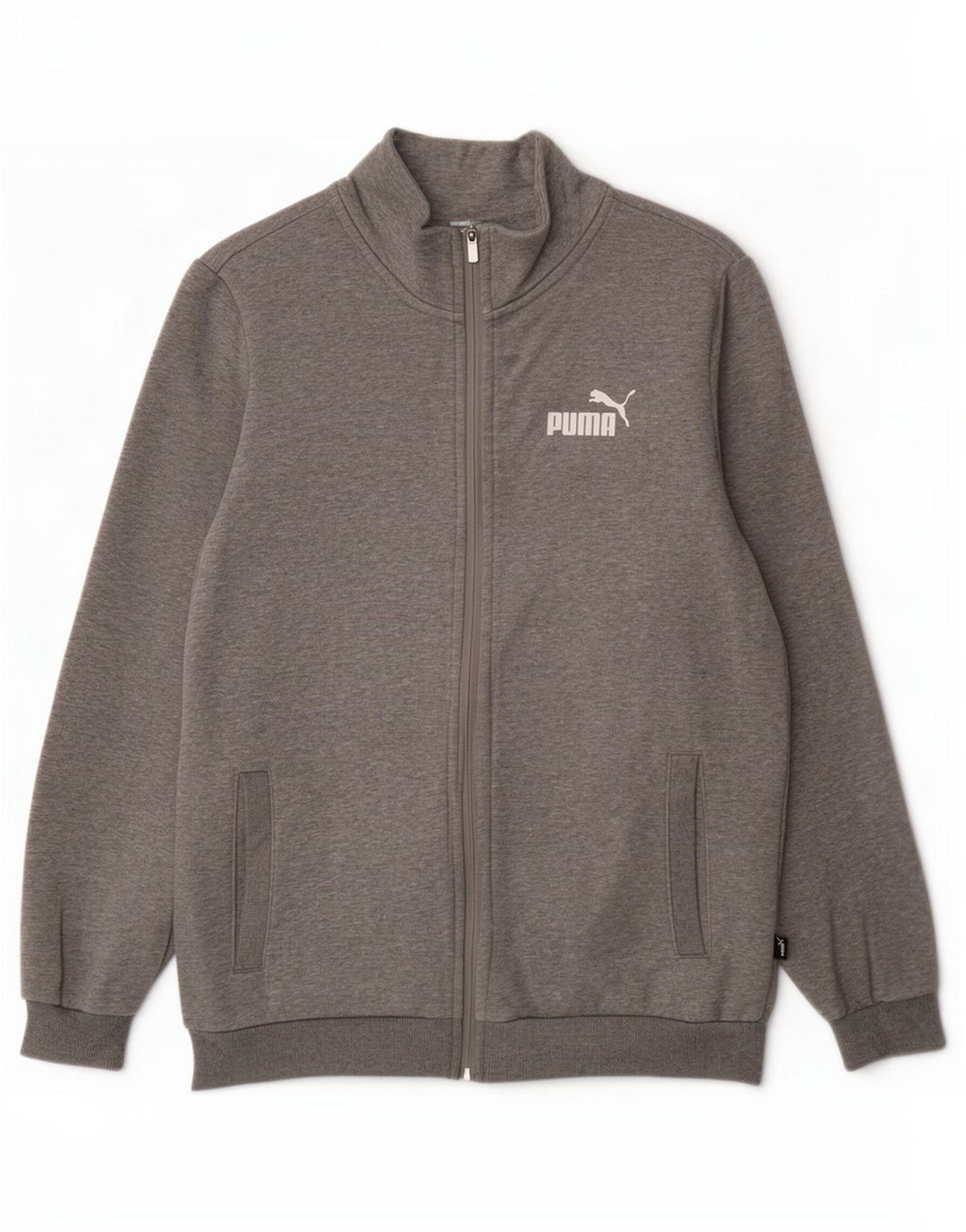Puma Mens Tracksuit Top Jacket Pequeno Algodão Flecked Cinza