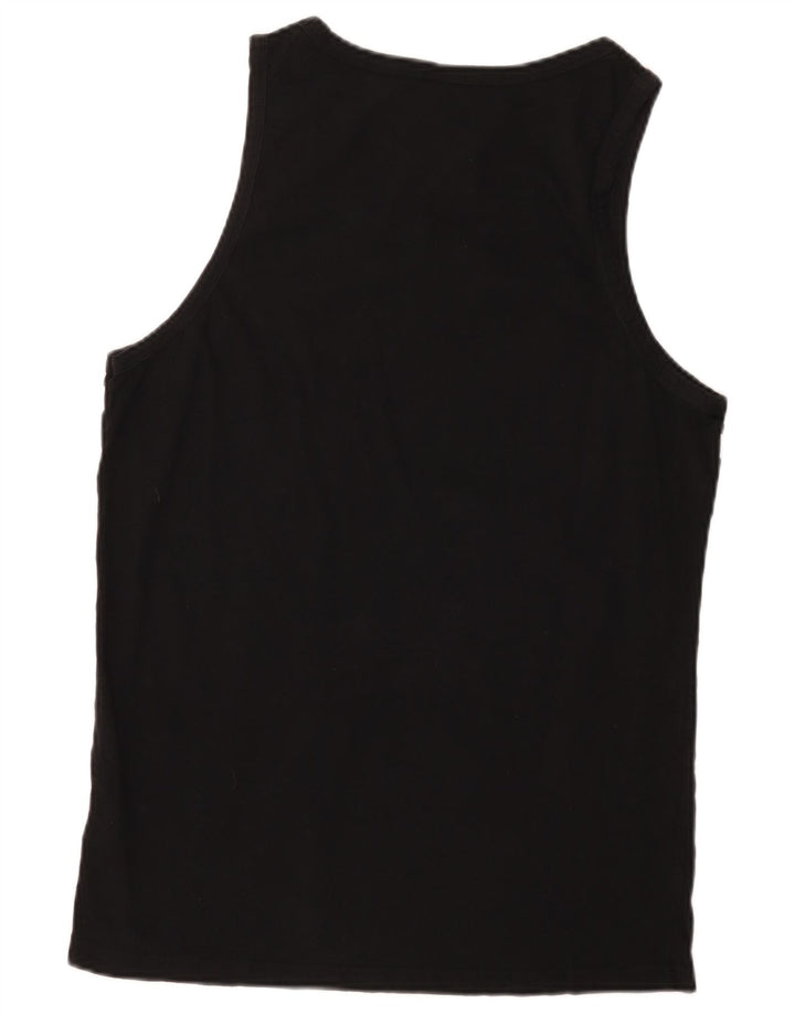Hugo Boss Mens Graphic Vest Top Grande Algodão Preto