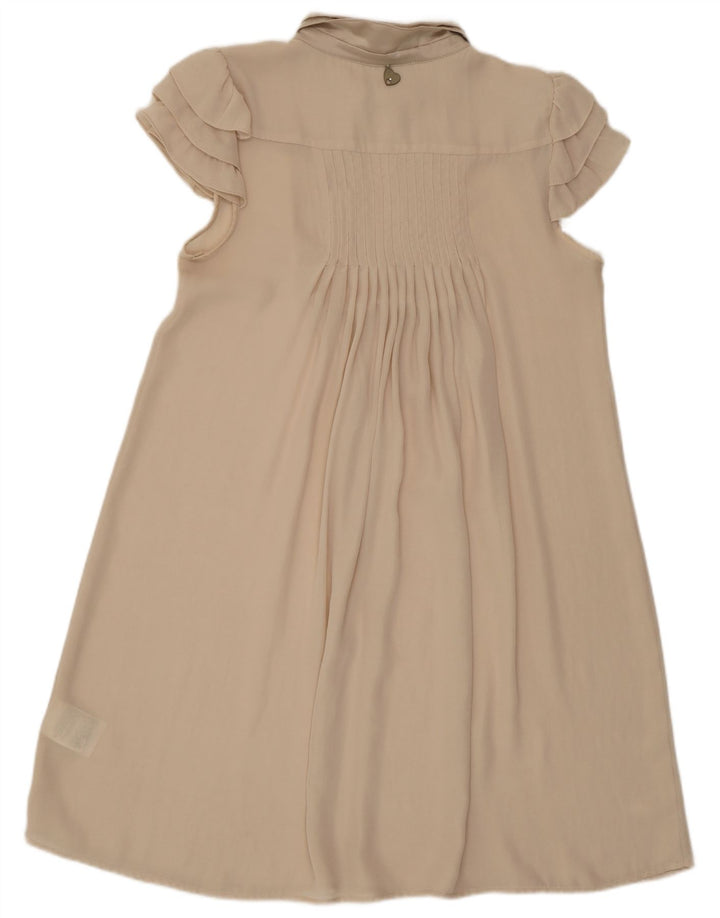 Liu Jo vestido feminino transparente evasê IT 44 poliéster bege médio