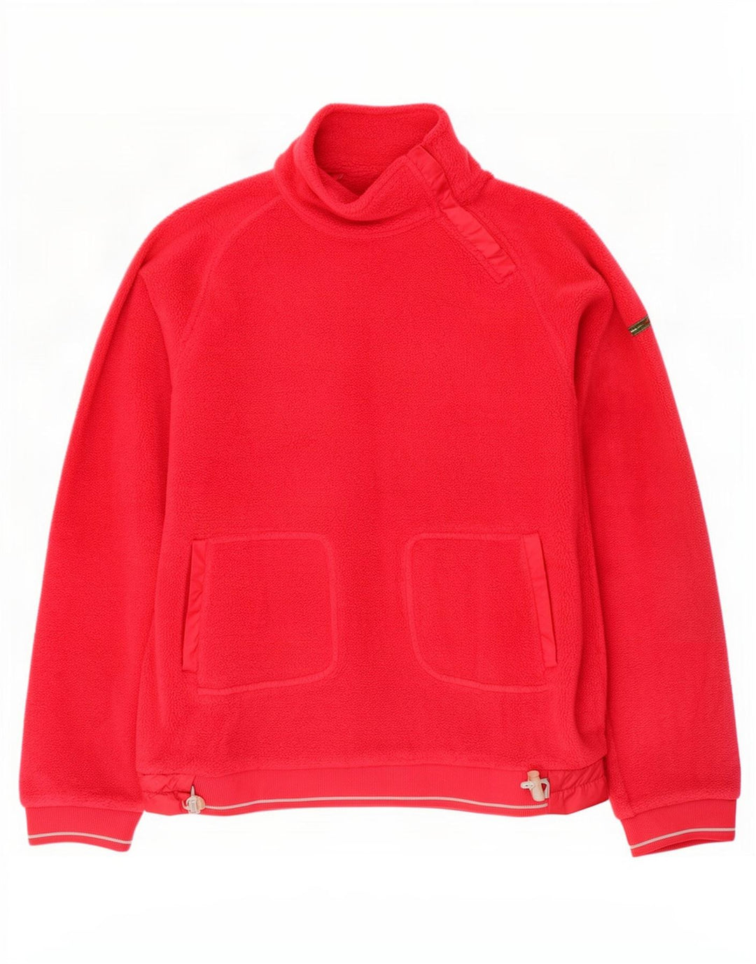 Jumper de lã feminino Champion com zíper e gola UK 16 grande poliéster vermelho