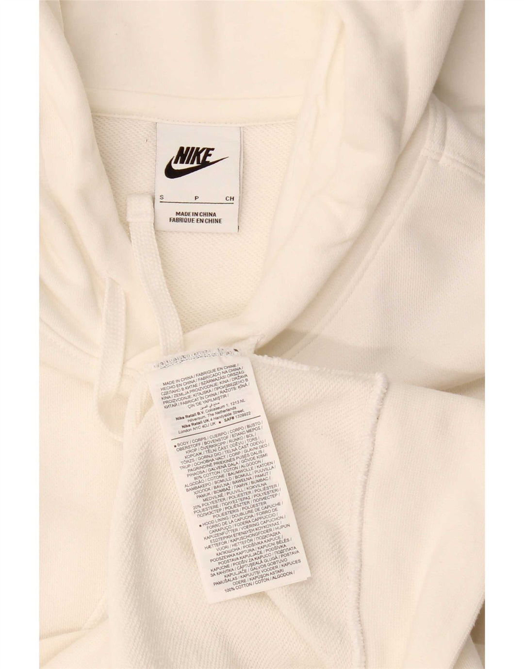 Jumper com capuz gráfico masculino Nike pequeno algodão branco